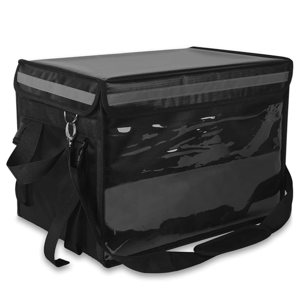 Serplex Insulated Food Delivery Bag with Fixed Base and Stand Rack Portable 32L Food Delivery Box with Shoulder Strap, Waterproof Food Storage Bag for Delievery, Camping, Picnic,(17 Serplex Insulated Food Delivery Bag with Fixed Base and Stand Rack Portable 32L Food Delivery Box with Shoulder Strap, Waterproof Food Storage Bag for Delievery, Camping, Picnic,(17